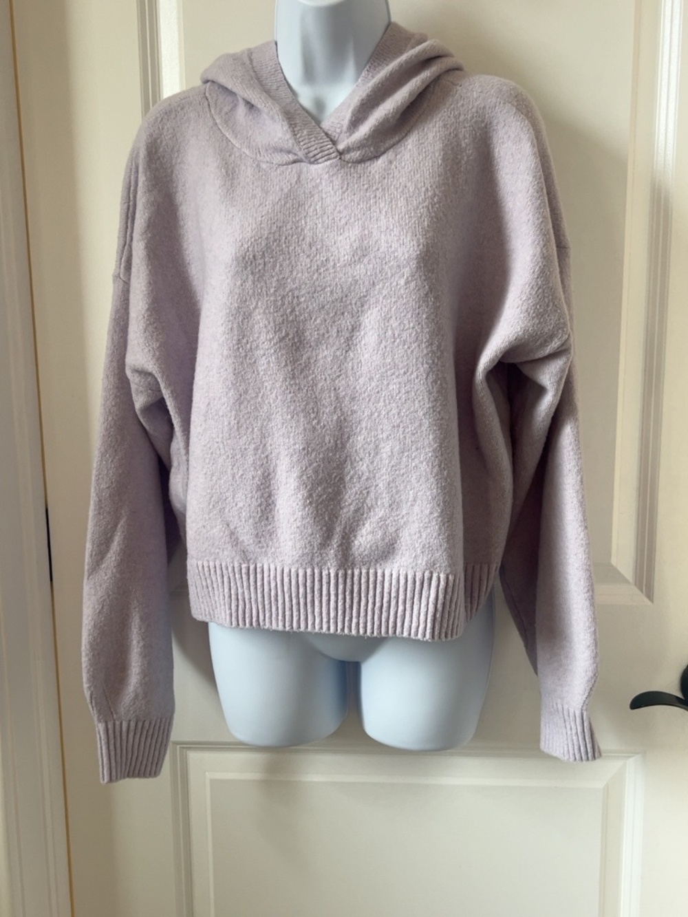 Hollister Light Lavender Knit Hoodie Sweater — Size S
